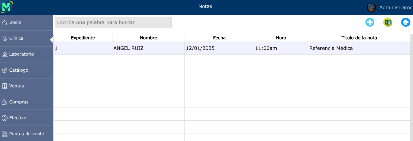 Lista de notas