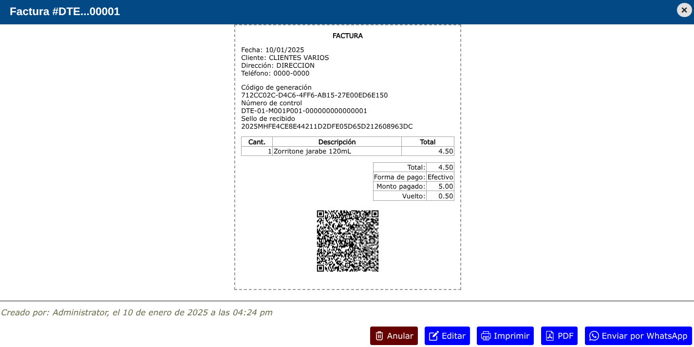 Anular venta