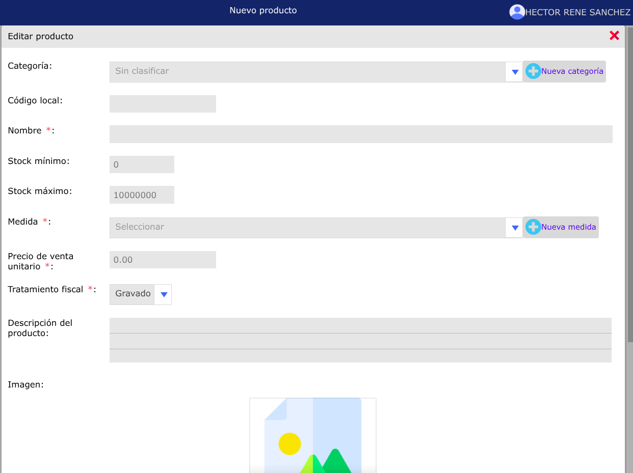 Registrar un nuevo producto