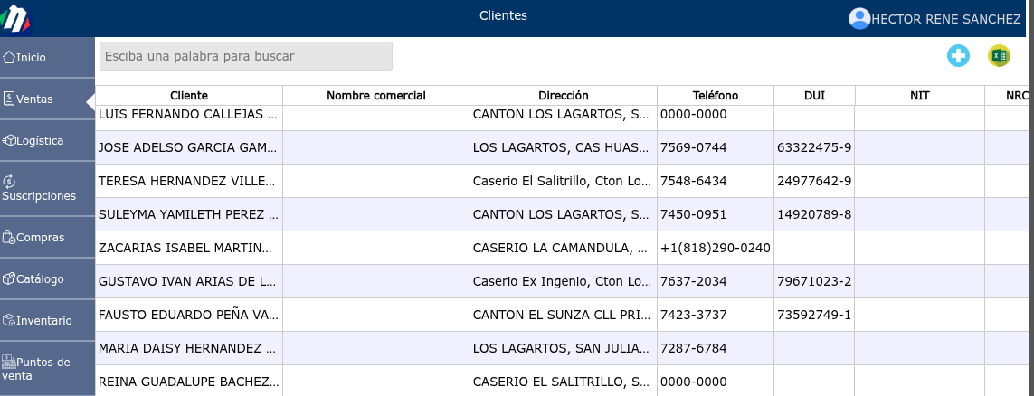 Lista de clientes