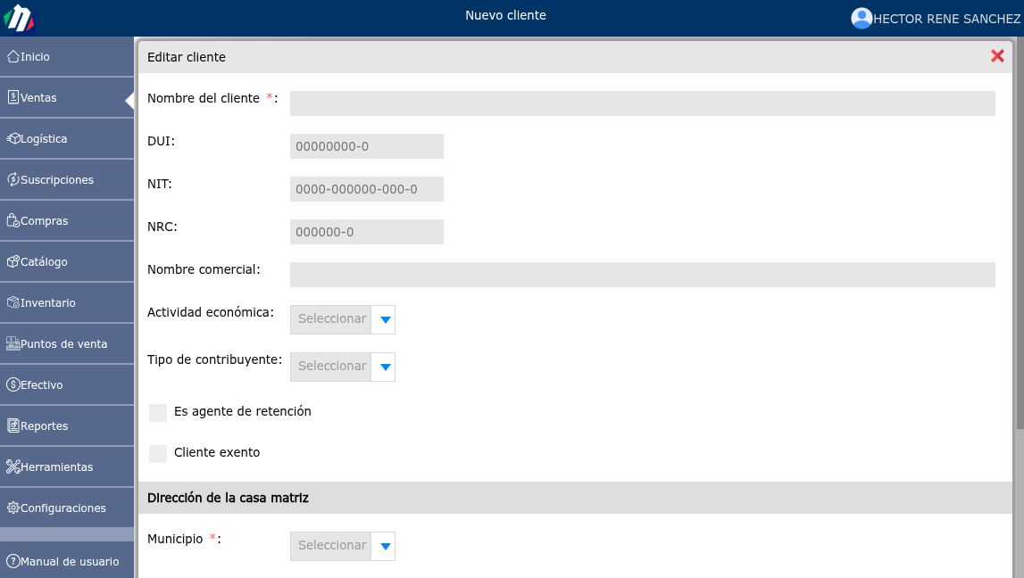 Crear nuevo cliente