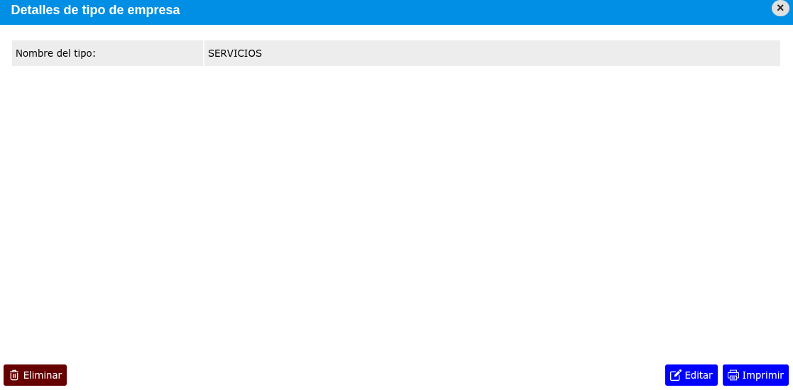 Modificar un tipo de empresa