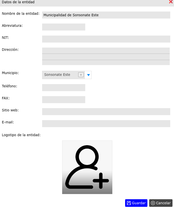 Modificar datos de la entidad