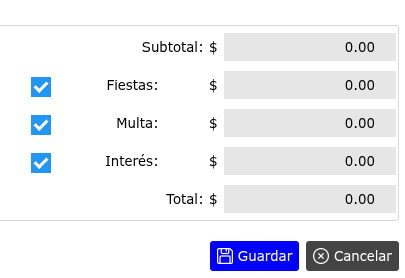 Activación y desactivación de un recibo