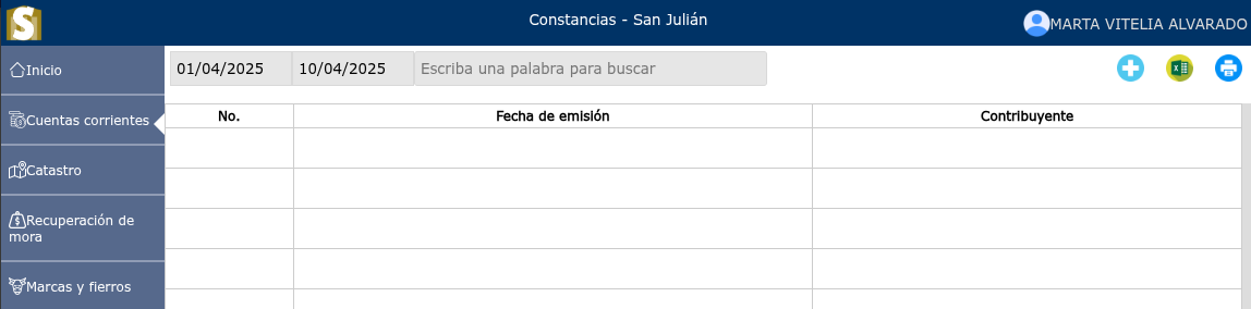 Lista de constancias