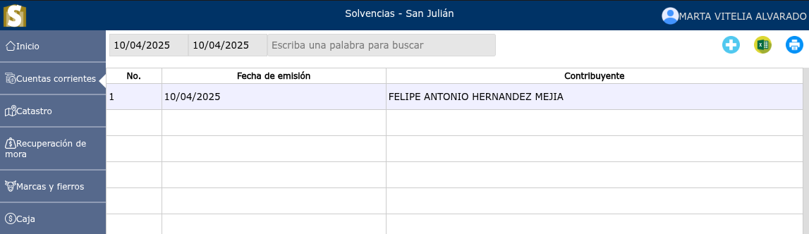 Lista de solvencias