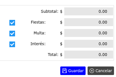 Activación y desactivación de un recibo
