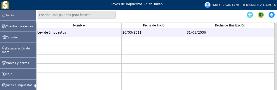 lista de leyes de impuestos