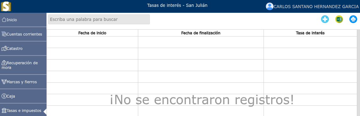 Lista de tasas de interés