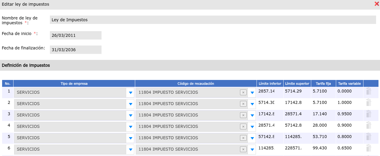 Registrar nueva ley de impuesto